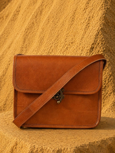 Indiehaat | Pure Leather Sling Bag Mahogany Brown