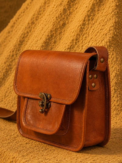 Indiehaat | Pure Leather Sling Bag (Pocket) Brown