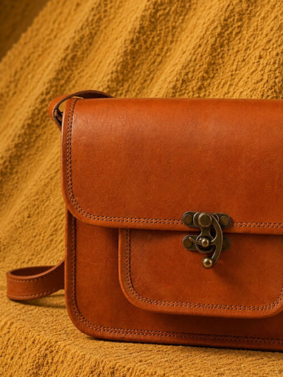 Indiehaat | Pure Leather Sling Bag (Pocket) Brown