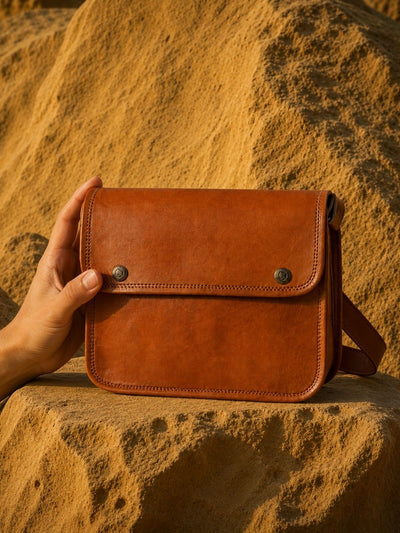 Indiehaat | Pure Leather Sling Bag Oak Brown