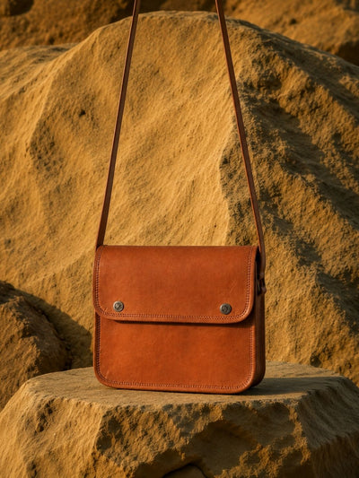 Indiehaat | Pure Leather Sling Bag Oak Brown