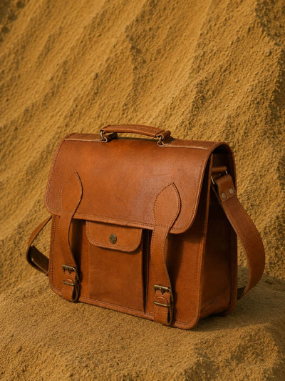Indiehaat | Pure Leather Laptop Bag Earth Brown