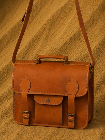 Indiehaat | Pure Leather Laptop Bag Earth Brown