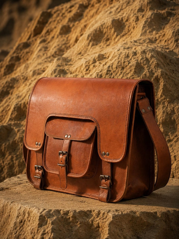 Indiehaat | Pure Leather Laptop Bag Walnut Brown
