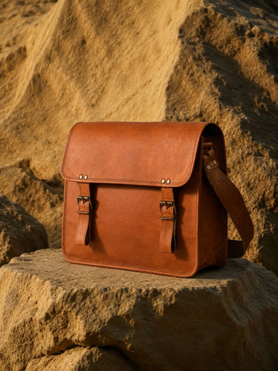 Indiehaat | Pure Leather Laptop Bag Mahogany Brown