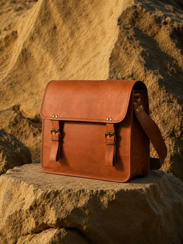 Indiehaat | Pure Leather Laptop Bag Mahogany Brown
