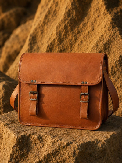 Indiehaat | Pure Leather Laptop Bag Mahogany Brown