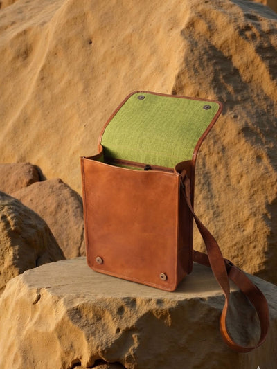 Indiehaat | Pure Leather Cross Body Bag Rustic Brown