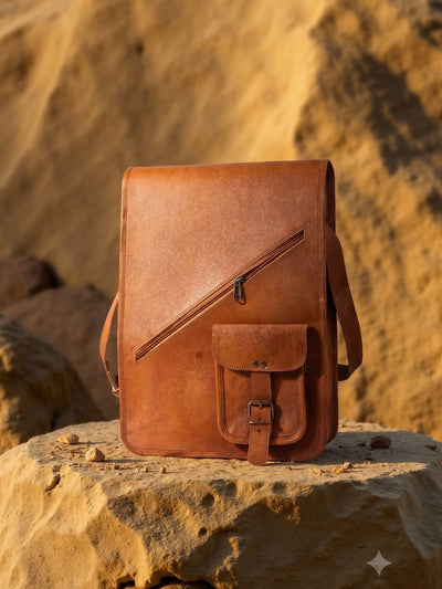 Rooh Pure Leather Cross Body Bag Desert Brown