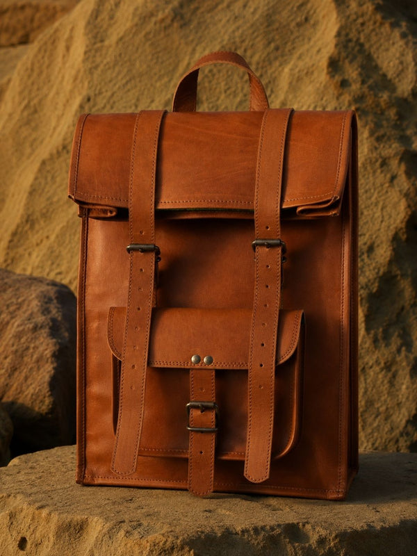 Indiehaat | Pure Leather Backpack Tan Brown