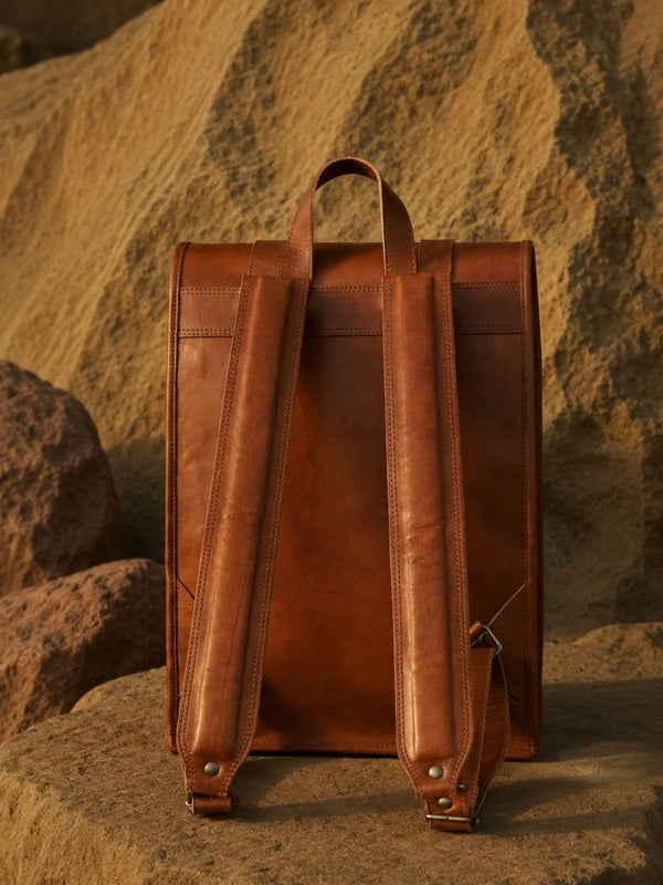 Indiehaat | Pure Leather Backpack Tan Brown