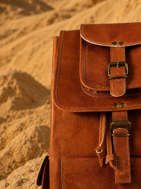 Indiehaat | Pure Leather Backpack Amber Brown