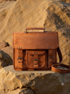 Indiehaat | Pure Leather Messenger Bag Saddle Brown