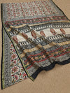 Indiehaat | Beige Chanderi Silk Kalamkari Saree
