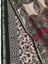 Indiehaat | Beige Chanderi Silk Kalamkari Saree