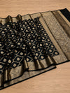 Indiehaat | Black Mashru Katan Silk Saree | Brocade