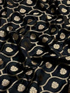 Indiehaat | Black Mashru Katan Silk Saree | Brocade