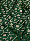 Indiehaat | Green Mashru Katan Silk Saree | Brocade