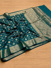 Indiehaat | Green Mashru Katan Silk Saree | Brocade