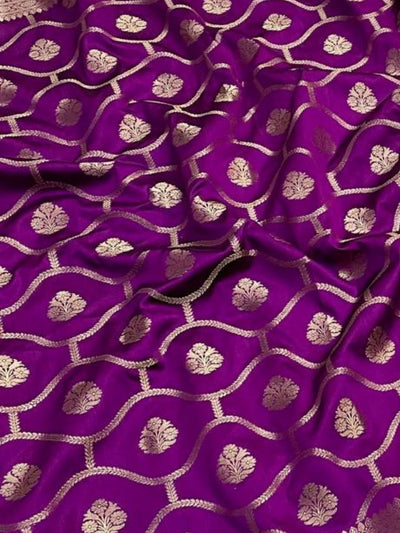 Indiehaat | Purple Mashru Katan Silk Saree | Brocade