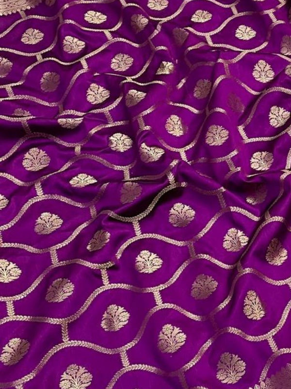 Indiehaat | Purple Mashru Katan Silk Saree | Brocade