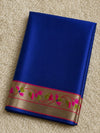 Indiehaat | Blue Mina Mashru Katan Silk Saree | Meenakari