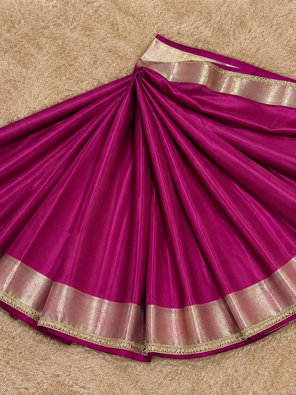 Indiehaat | Pink Banarasi Tissue Silk Saree | Brocade