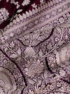Indiehaat | Maroon Mashru Katan Silk Saree | Brocade