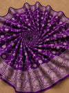 Indiehaat | Purple Mashru Katan Silk Saree | Brocade
