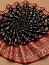 Indiehaat | Black Mashru Katan Silk Saree | Brocade