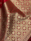 Indiehaat | Red Mashru Katan Silk Saree | Brocade
