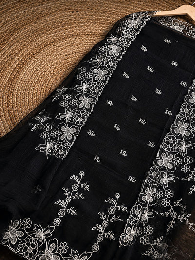 Sutrika Kota Doria Cutwork Suits (T+B+D) Black