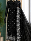 Indiehaat | Black Kota Doria Suit Set | Embroidery