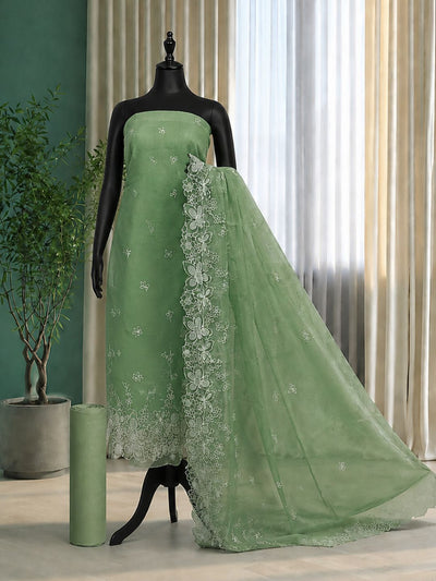 Sutrika Kota Doria Cutwork Suits (T+B+D) Green