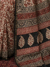 Indiehaat | Beige Chanderi Silk Kalamkari Saree