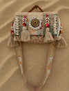 Indiehaat | Beige Kambadiay Patch Work Bags