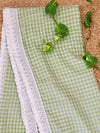 Indiehaat | Green Pure Mul Cotton Handloom Saree