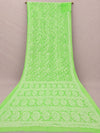 Indiehaat | Green Georgette Chikankari Saree | Party Wear