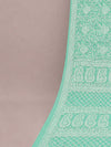 Indiehaat | Green Georgette Chikankari Saree | Party Wear