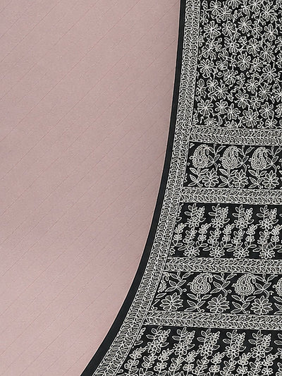Indiehaat | Pink Georgette Chikankari Saree | Party Wear