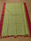 Indiehaat | Green Mul Cotton Handloom Saree