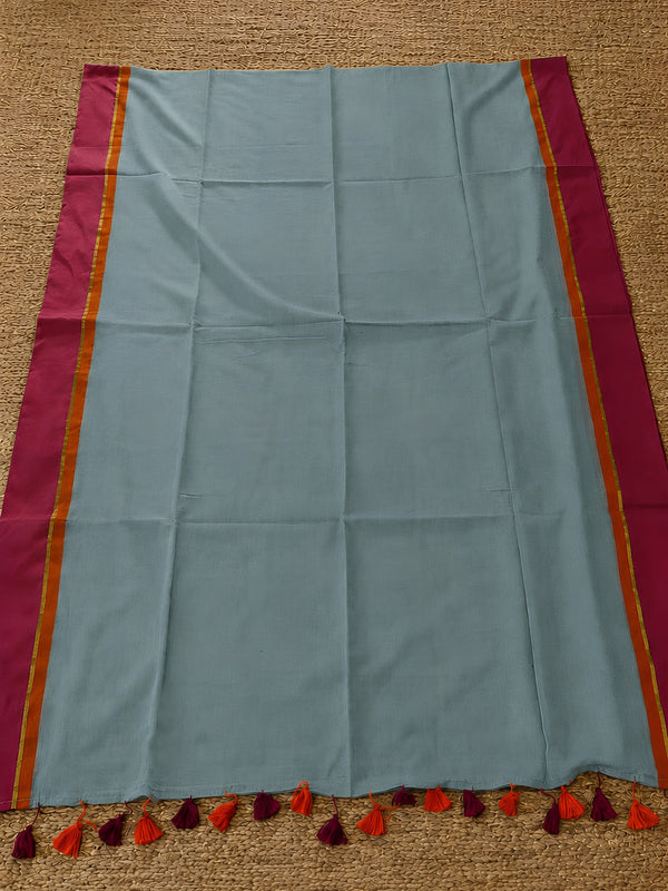 Indiehaat | Blue Mul Cotton Handloom Saree
