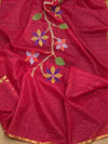Indiehaat | Pink Muslin Silk Jamdani Saree
