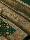 Indiehaat | Green Katan Silk Saree | Brocade Weaving