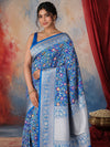 Indiehaat | Blue Mashru Mina Jaal Silk Saree