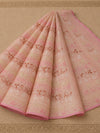 Indiehaat | Peach Kora Banarasi Saree | Jamdani