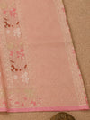 Indiehaat | Peach Kora Banarasi Saree | Jamdani