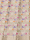 Indiehaat | White Kora Banarasi Saree | Jamdani