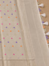 Indiehaat | White Kora Banarasi Saree | Jamdani
