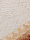 Indiehaat | Ivory White Mashru Silk Brocade Saree